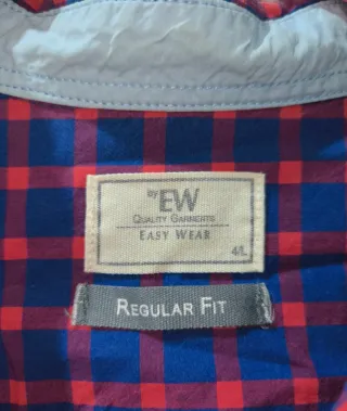Camisa manga larga de cuadros rojo y azul de Easy