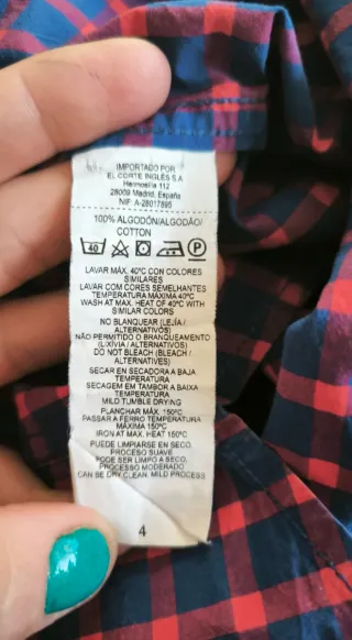 Camisa manga larga de cuadros rojo y azul de Easy