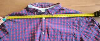 Camisa manga larga de cuadros rojo y azul de Easy