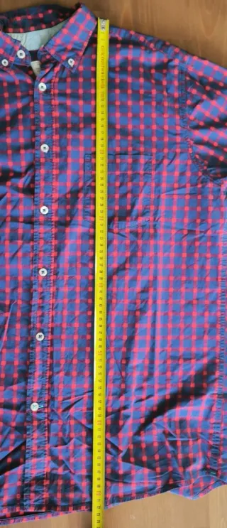 Camisa manga larga de cuadros rojo y azul de Easy