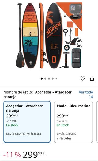 Tabla de Paddle Surf ALLPICK Atardecer Naranja