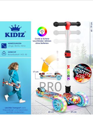 Triciclo Scooter con Ruedas Luminosas Kidiz