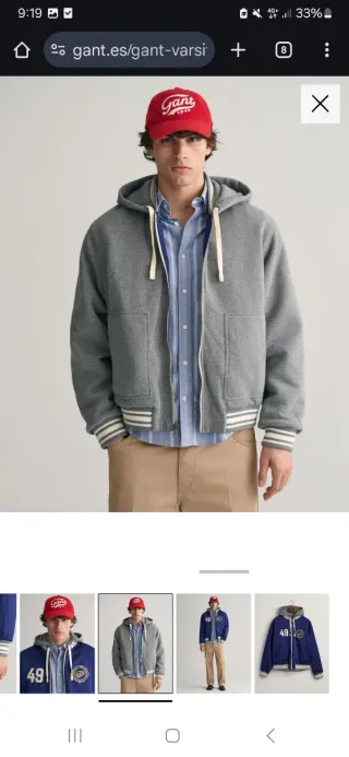 Chaqueta Gant reversible azul y gris