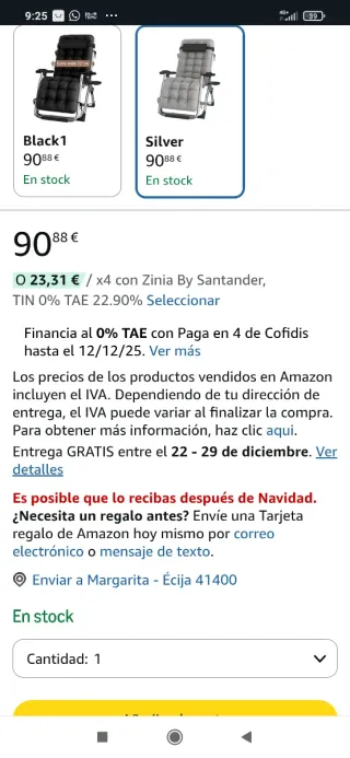 Amache pieghevoli grandi Silver