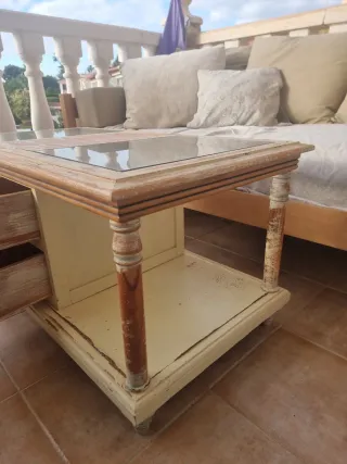 Mesa de centro madera y cristal