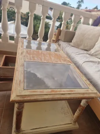 Mesa de centro madera y cristal