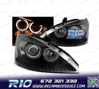 FAROS PARA FORD FOCUS I 98-01 OJOS ANGEL NEGROS