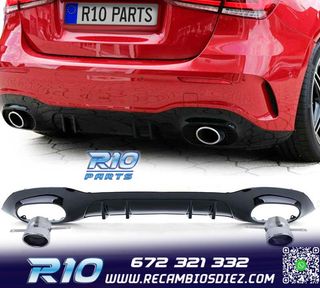 DIFUSOR MERCEDES CLASE A W177 18- A35 LOOK AMG NEGRO BRILLO