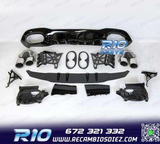 DIFUSOR MERCEDES CLASE A V177 AMG 18- SEDAN LOOK A45 + COLAS