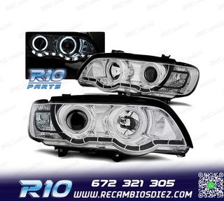 FAROS OJOS ANGEL BMW X5 E53 99-03 XENON CROMADOS