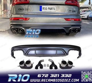 DIFUSOR AUDI Q5 S LINE 18-20 LOOK SQ5 + COLAS ESCAPE CROMO