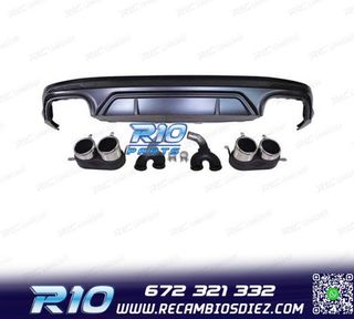 DIFUSOR AUDI Q5 S LINE 18-20 LOOK SQ5 + COLAS ESCAPE CROMO