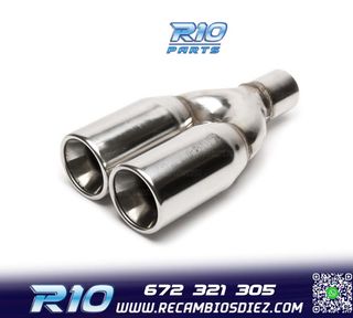 COLA ESCAPE DOBLE REDONDA GRANDE ACERO INOX