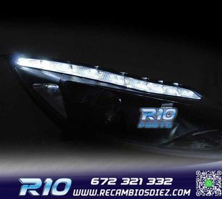 FAROS FORD FOCUS MK3 11-14 LUZ DIURNA LED NEGROS