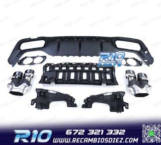 DIFUSOR MERCEDES CLASE E W213 SEDAN 16-19 LOOK AMG E53 NEGRO