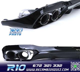 DIFUSOR MERCEDES CLASE E W213 SEDAN 16-19 LOOK AMG E53 NEGRO