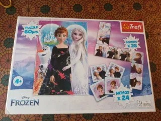Puzzle Frozen 60 piezas + Domino + Memos