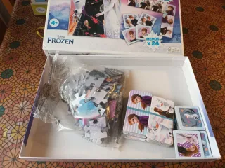 Puzzle Frozen 60 piezas + Domino + Memos
