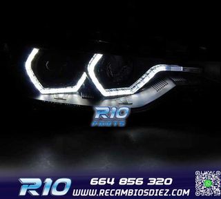 FAROS BMW F30 F31 11-15 XENON OJOS ANGEL DRL LED NEGRO