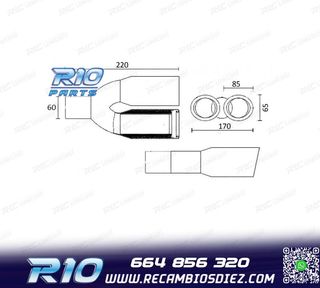 COLA ESCAPE DOBLE OVALADA ACERO INOX