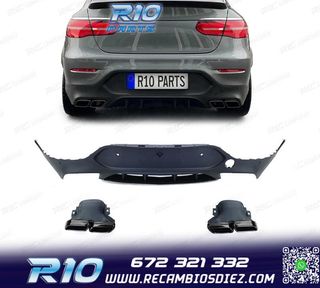 DIFUSOR MERCEDES GLC C253 COUPE 16-19 LOOK GLC63 + COLAS ESC