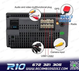 RADIO 9" GPS ANDROID 13 2DIN TÁCTIL BLUETOOTH USB SD