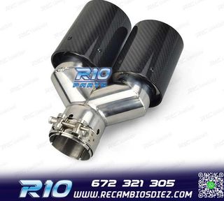COLA ESCAPE IZQUIERDA BMW LOOK M PERFORMANCE AZUL CARBONO