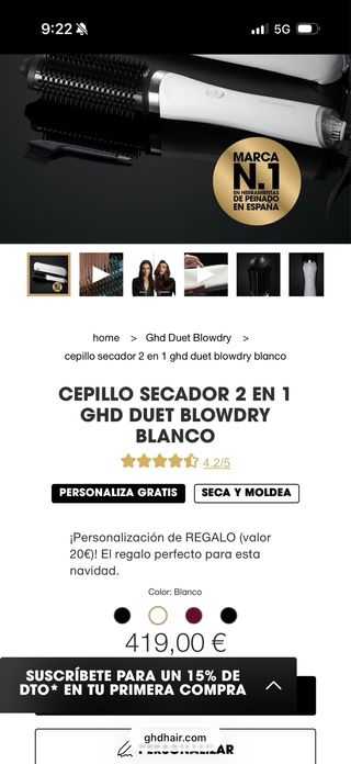 GHD Duet Blowdry 2 en 1 Blanco