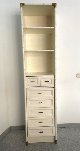 ESTANTERÍA ALTA VINTAGE! CAJONES MADERA BLANCA