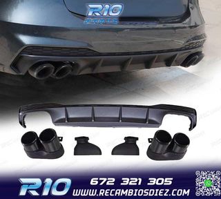DIFUSOR AUDI A7 S LINE 19- LOOK RS7 + COLAS ESCAPE NEGRO