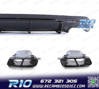 DIFUSOR MERCEDES CLA C117 16-19 LOOK AMG NEGRO BRILLO + COLA