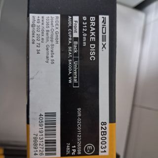 Discos de freno Eje delantero, 312 x 25,1mm nuevos