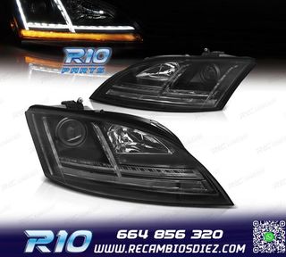 FAROS XENON AUDI TT 8J 06-10 LUZ DIURNA LED DINAMICO NEGRO