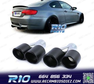 COLAS ESCAPE SALIDA DOBLE UNIVERSAL 2x 89MM ACERO INOX NEGRO