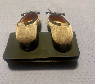 Manoletinas negras y grises con lazo