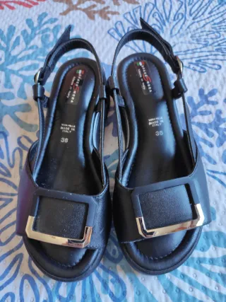 Sandali SPACE MODA neri pelle donna 36