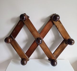 Appendiabiti vintage estensibile in legno