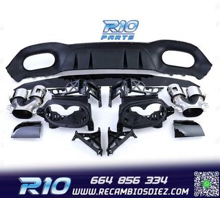 DIFUSOR MERCEDES CLASE A W177 18- LOOK AMG A45 NEGRO BRILLO