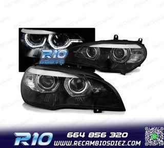 FAROS XENON PARA BMW X5 E70 07-10 OJOS ANGEL 3D NEGRO