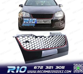 PARRILLA VOLKSWAGEN VW GOLF 5 NEGRO ROJA LOOK GTI
