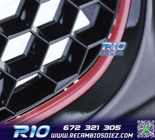PARRILLA VOLKSWAGEN VW GOLF 5 NEGRO ROJA LOOK GTI