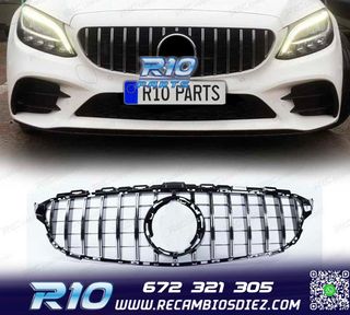 PARRILLA MERCEDES W205 S205 14-18 LOOK AMG GT NEGRO CROMO