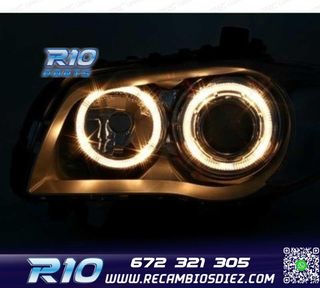 FAROS BMW E81 E87 E82 E88 OJOS ANGEL FONDO CROMO GRIS