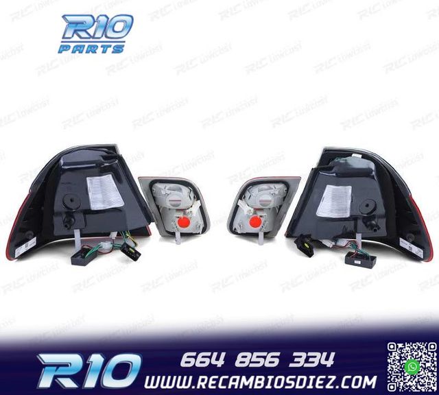 PILOTOS LED BMW E46 BERLINA 98-01 ROJO CROMO LOOK M3