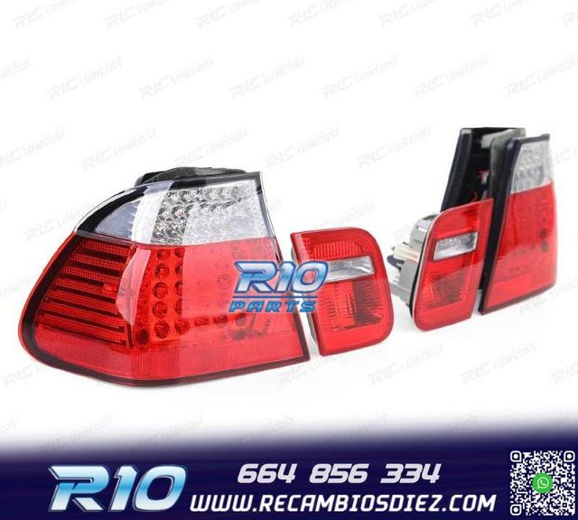 PILOTOS LED BMW E46 BERLINA 98-01 ROJO CROMO LOOK M3
