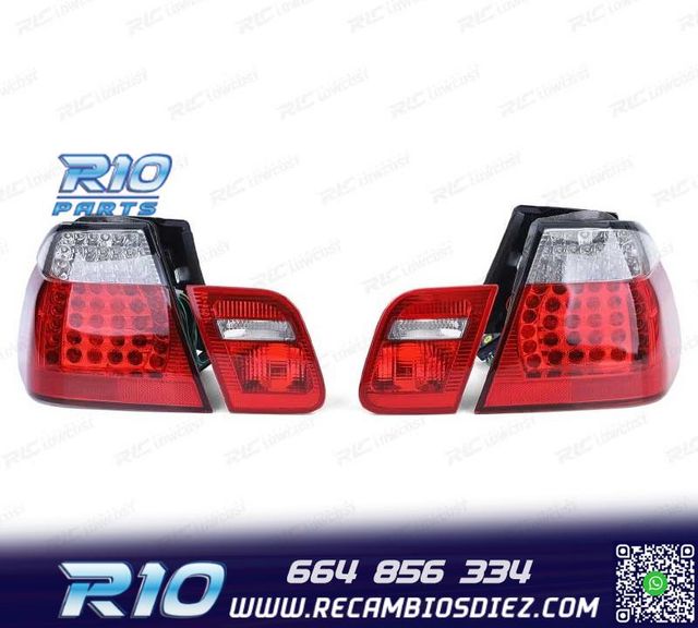 PILOTOS LED BMW E46 BERLINA 98-01 ROJO CROMO LOOK M3