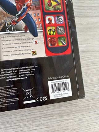 Libro infantil con sonido de Spiderman.