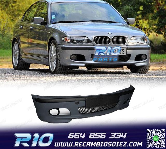 PARAGOLPES DELANTERO BMW E46 99-05 LOOK M + NIEBLAS AMARILLO