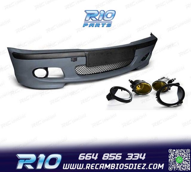 PARAGOLPES DELANTERO BMW E46 99-05 LOOK M + NIEBLAS AMARILLO