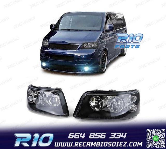 FAROS VOLKSWAGEN VW T5 03-09 FONDO NEGRO